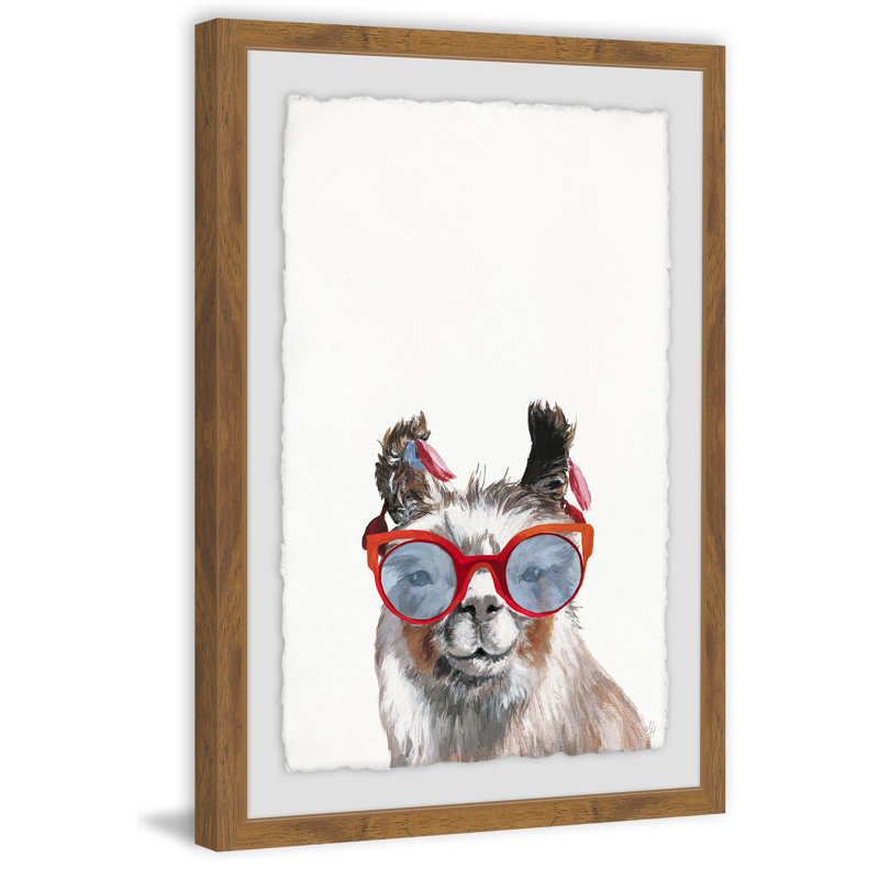 Llama Icon - Single Picture Frame Painting, 46cm H x 30cm W