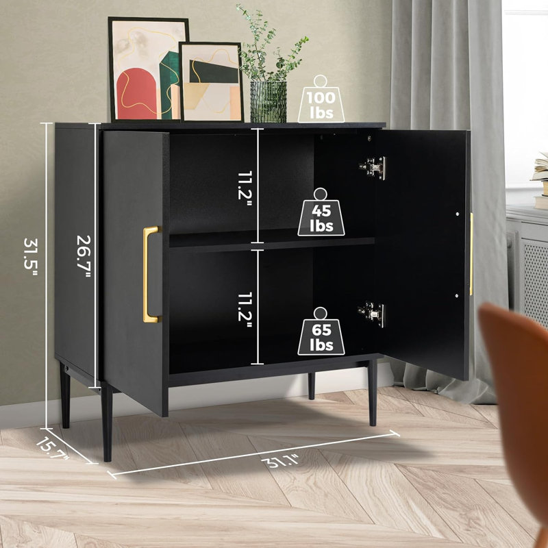 Armoire de rangement avec portes, armoire autoportante, buffets en bois
