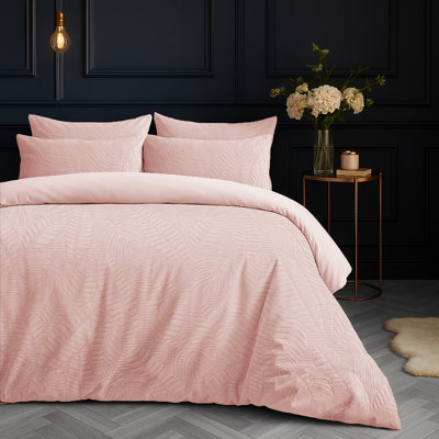 Velvet Embossed Leaf Pattern Savannah Duvet Set