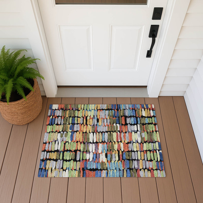 Machine Washable Indoor/Outdoor Chantille ACN2349 Abstract Rug, Rectangle 1'8" x 2'6"