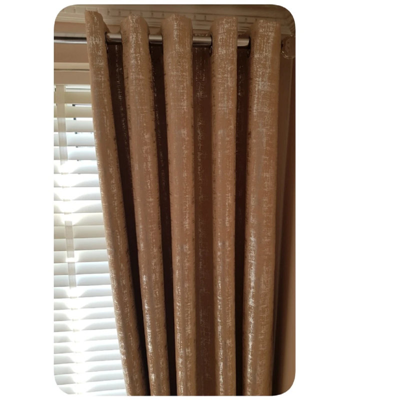 Chehabi Blackout Curtain Pair, Beige, Width 229 x Drop 183 cm