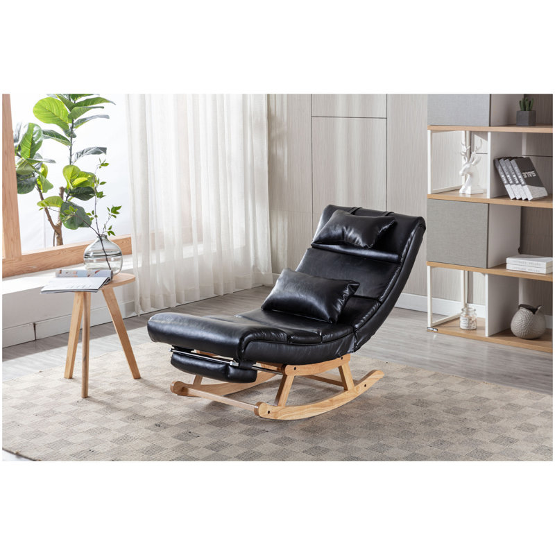 Chaise berçante Aayah, Bleu foncé, Noir