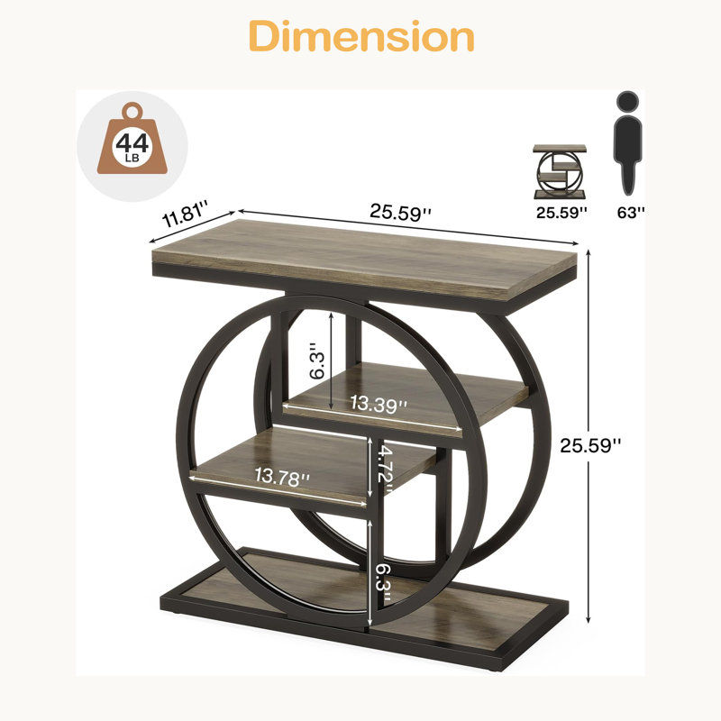 Versatile End Table, 4-Tier Display Shelf,Side Table,Entryway Organizer