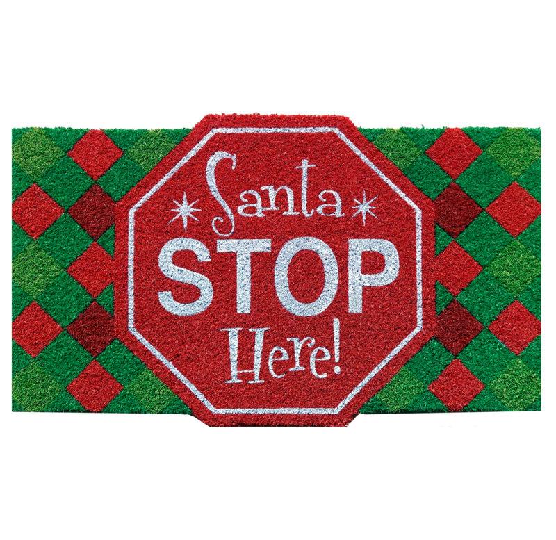Santa Stop Here Coir Doormat