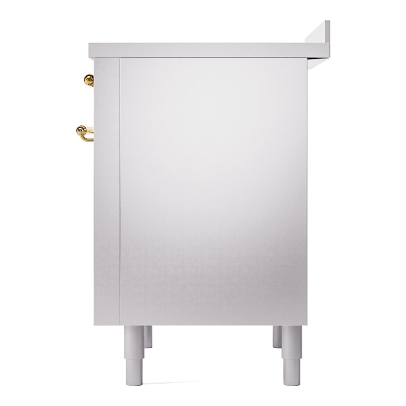 ILVE Nostalgie II 36 in Induction Range, Stainless Steel/Brass