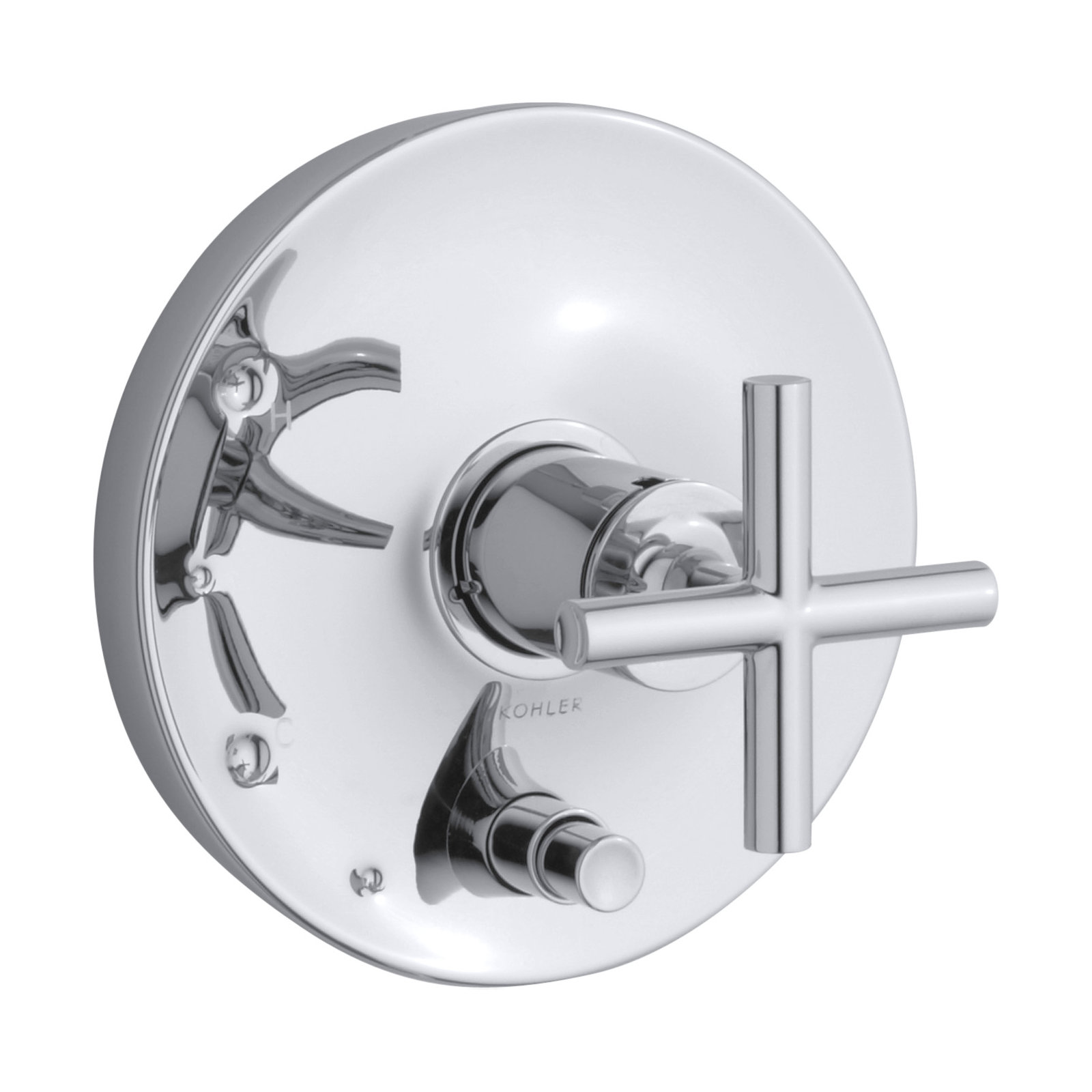 Purist Rite-Temp Pressure-Balancing Valve Trim with Cross Handles, Polished Chrome
