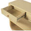 Console moderne courbée avec 3 tiroirs à fermeture en douceur et 2 tablettes ouvertes, base en bois massif, table de vestibule pour vestibule de salon, naturel-309120891