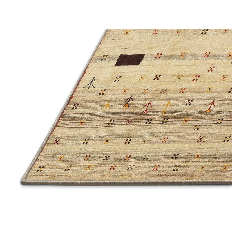 Tapis beige/noir contemporain, Rectangle 5 pi x 7 pi
