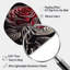 «Blossoming Rose» en rouge et gris I - art mural asymétrique en forme de nébuleuse florale-1186766417