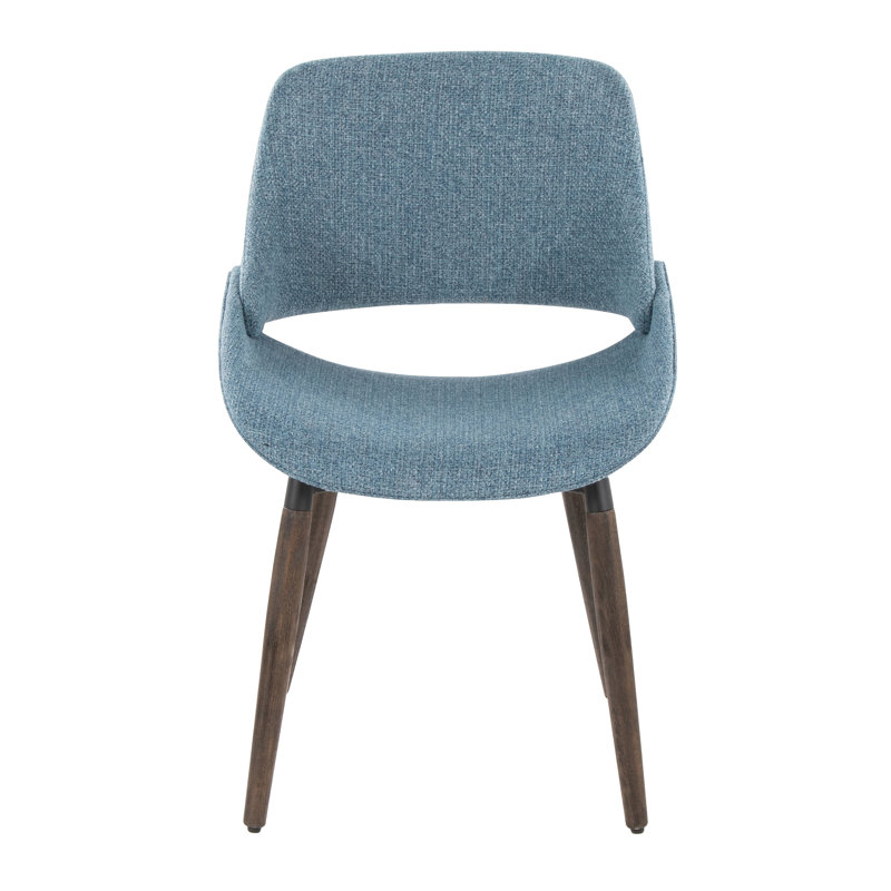 Chaise rembourrée avec pieds en bois Najrin (ensemble de 2), Bleu