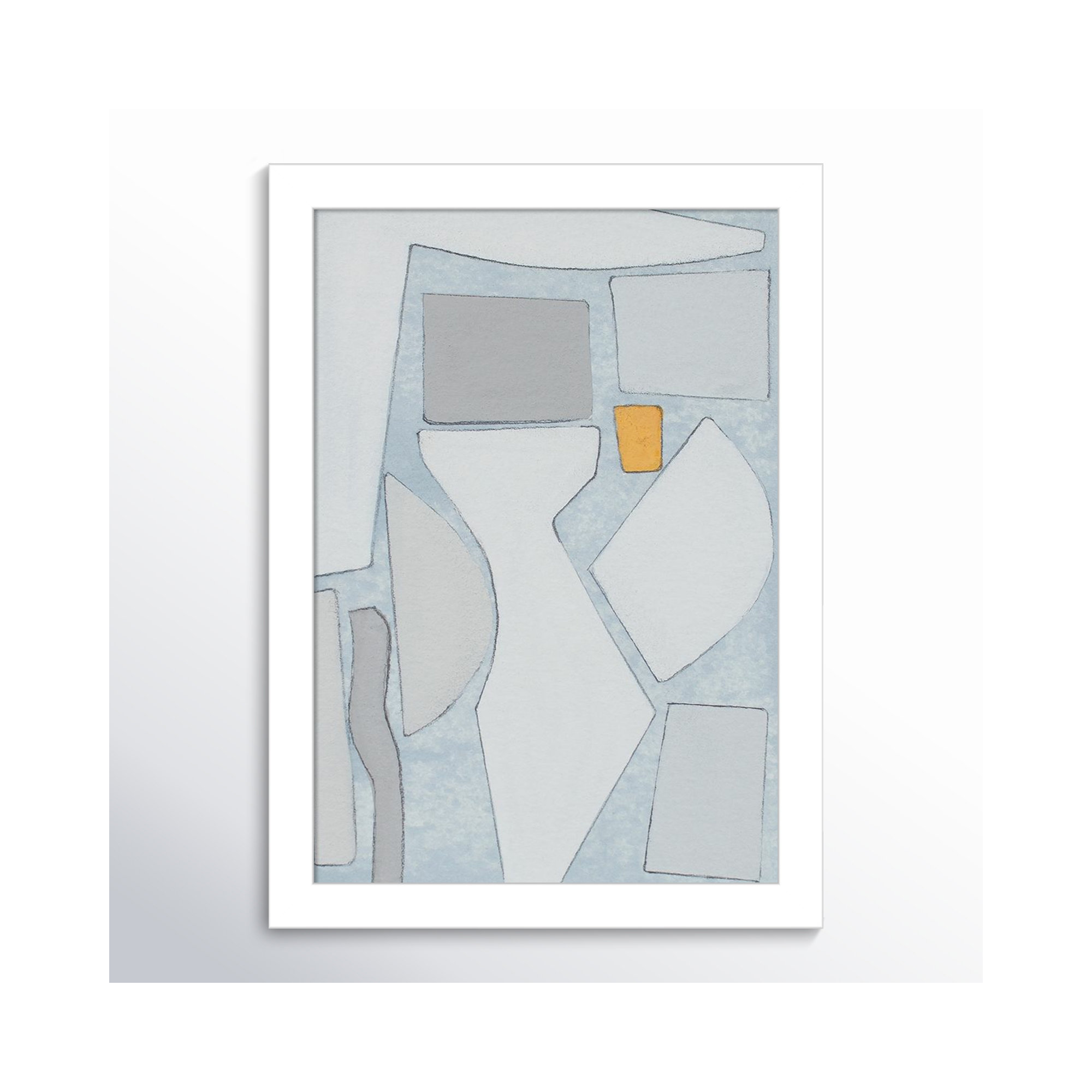 Elements Of The Chateau IV by Rob Delamater, 41" H x 29" W x 1" D, White