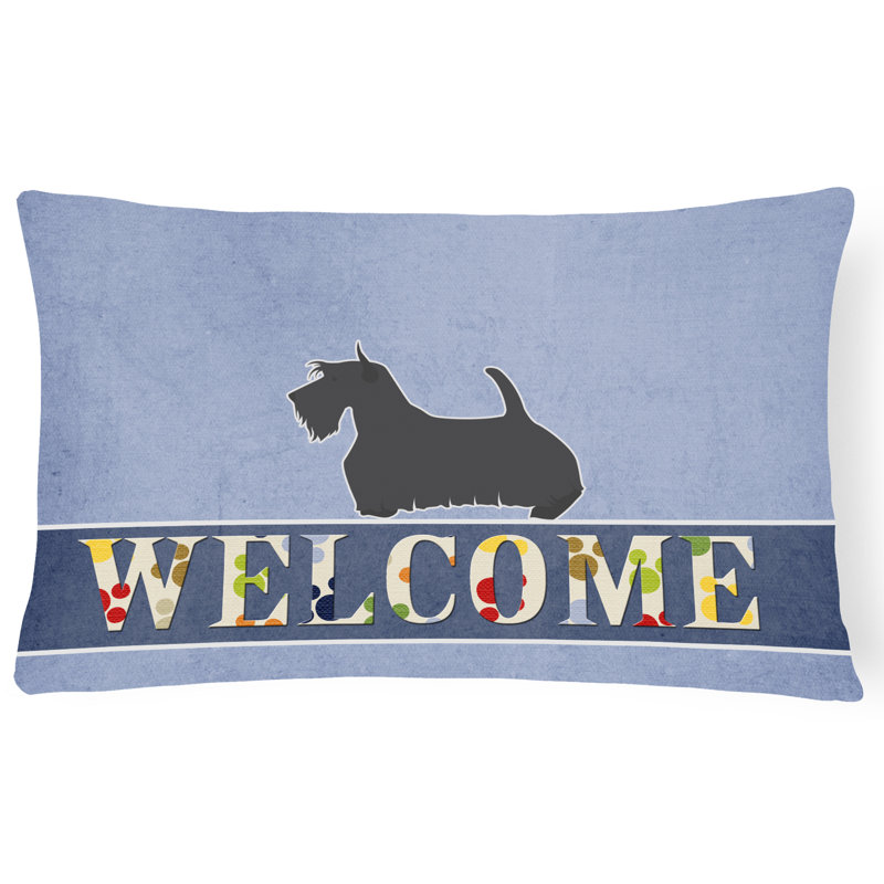 Coussin Scottish Terrier Welcome
