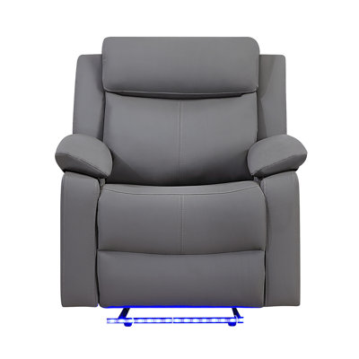 Blanche Grey Glider Recliner With LED