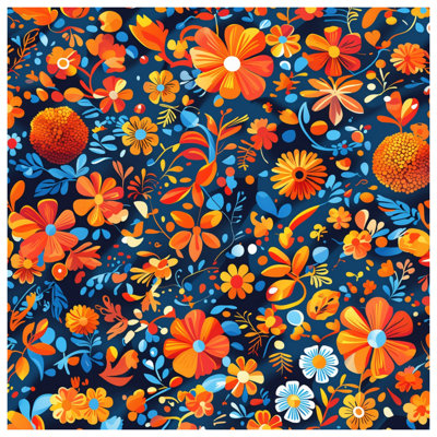 Colourful Floral Illustration Comforter