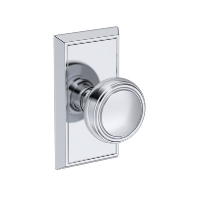 Bremerton Half Dummy Knob with Chamfered 5in Rose in Polished Chrome