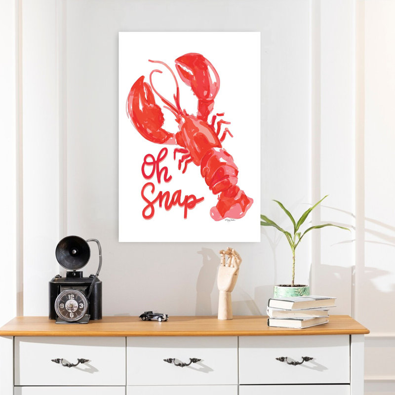 Oh Snap Lobster Lobster Lobster Art côtier, H 24 po x l 16 po