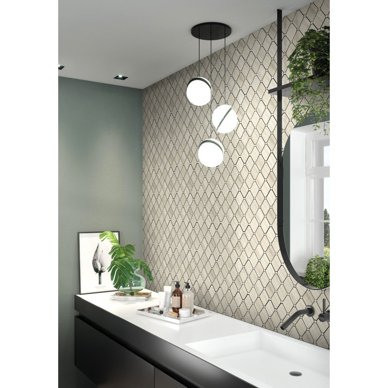 Carrara 3 in. x 5.25 in. Polished Marble Tile, White Oak