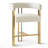25" Upholstered Gold Chenille Arm Counter Stool (Set of 4)-992046052