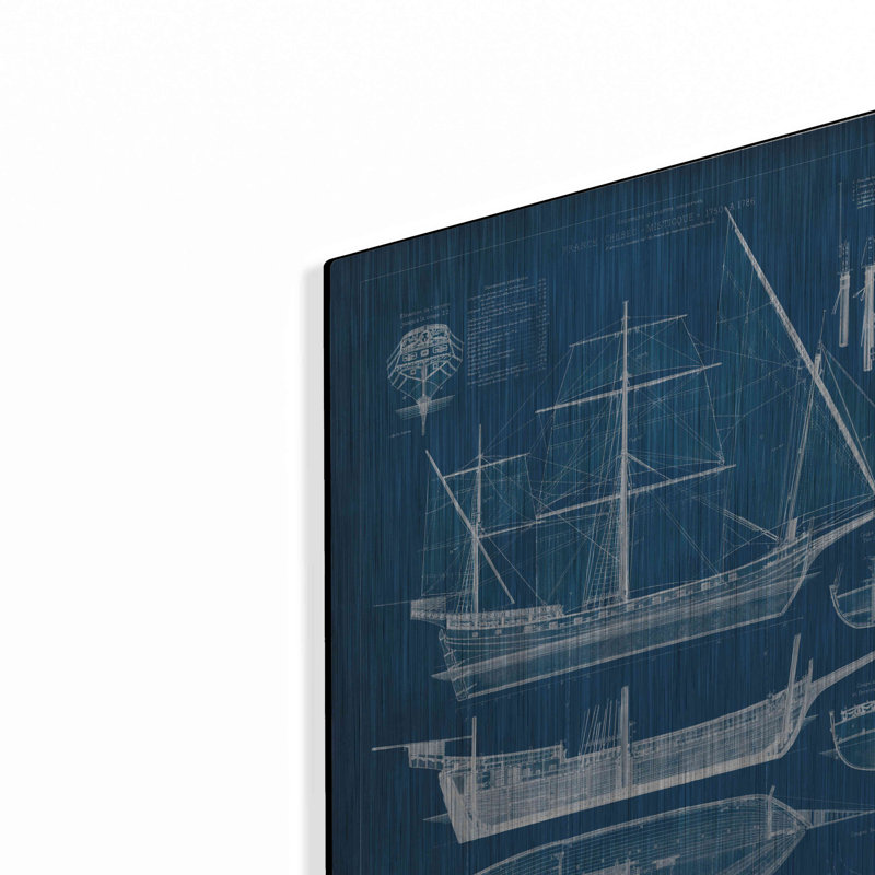 «Antique Ship Blueprint I» par Vision Studio, H 16 po x l 12 po