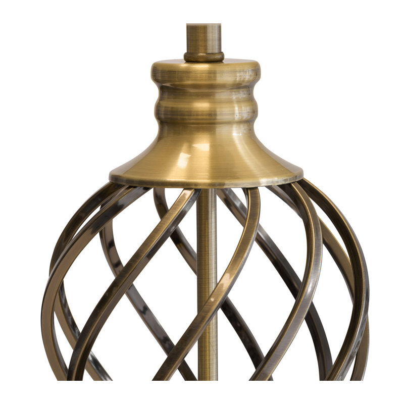 Wauneta 61cm Statement Barley Twist Table Lamp, Ivory/Cream
