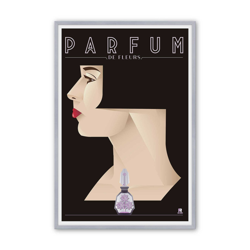 «Golden Perfume Muse», reproduction d'art, Impression encadrée sans passe-partout, H 15,25 po x l 12,25 po, Chrome poli