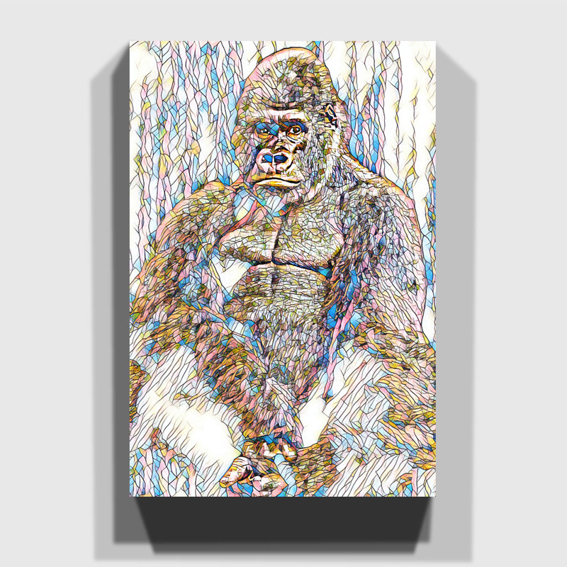 Silverback Gorilla - Wrapped Canvas, 50cm H x 35cm W