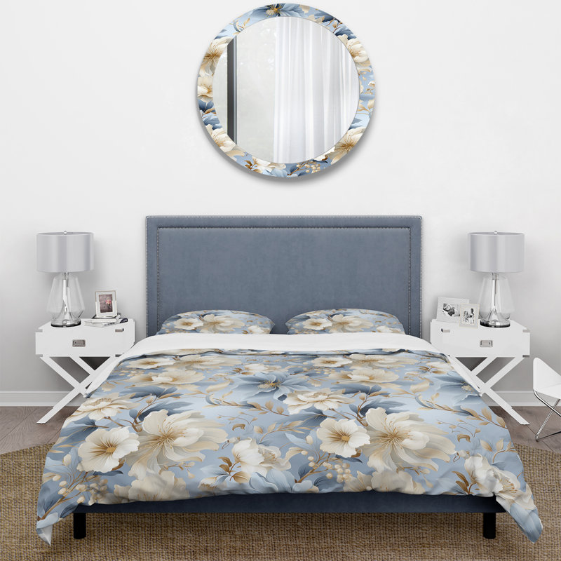 Ethereal Rococo Flourish Victorian Pattern XI - Ensemble de housse de couette à motif floral