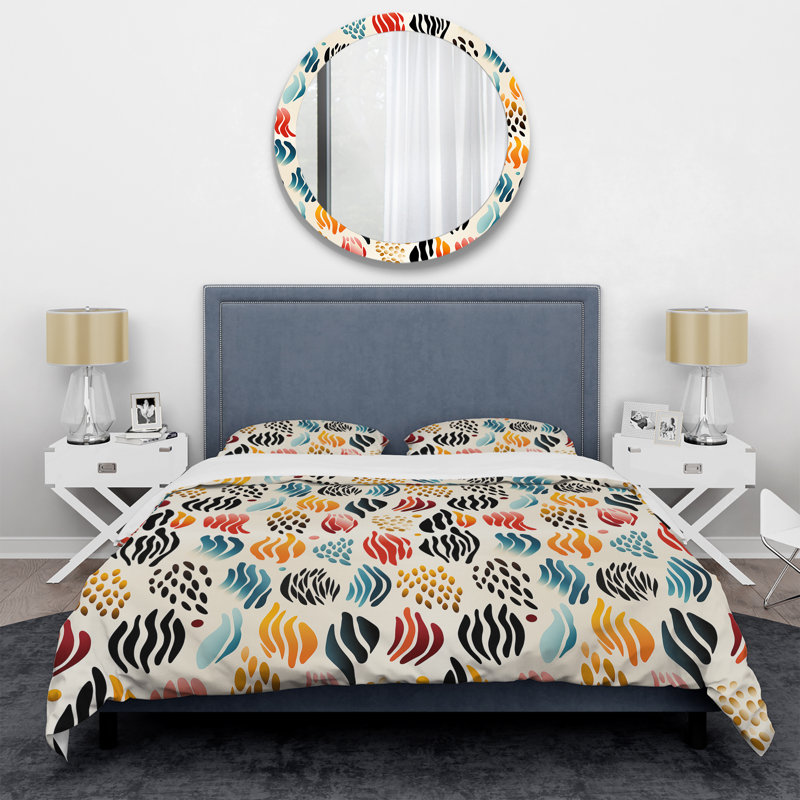 Abstract Coral Reef Multicolor Azure I - Ensemble de housse de couette abstrait