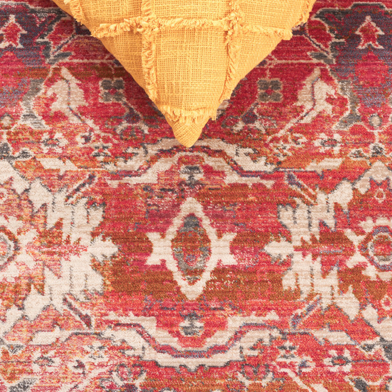 Glidewell Oriental Red/Orange Area Rug, Rectangle 5' x 7'6"