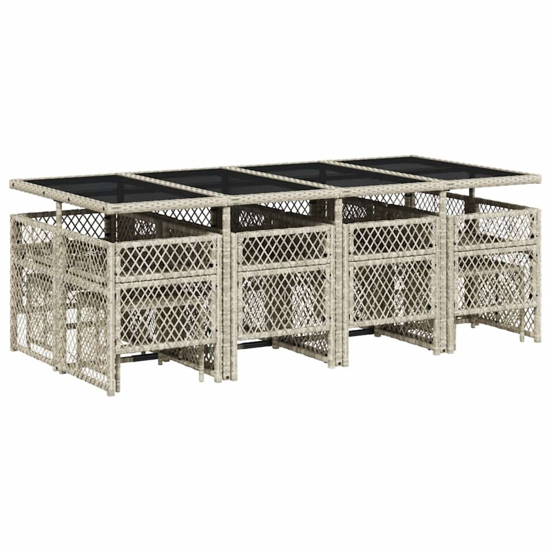 Patio Dining Set with, Light Grey, Black