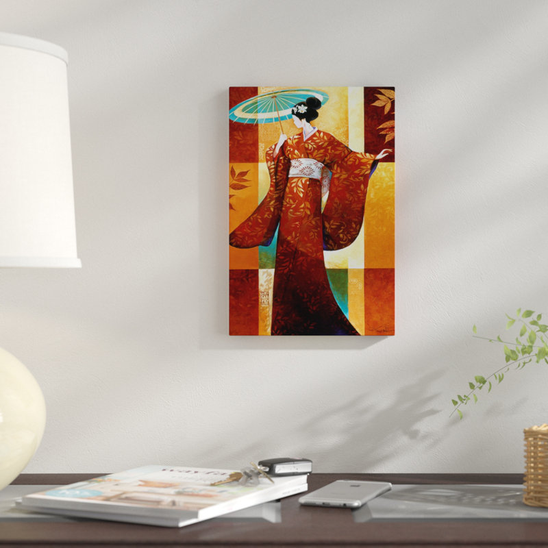 «Misaki», impression sur toile, H 40 po x l 26 po x P 1,5 po, Pas de tapis, Toile tendue