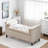 Ottoman with 2 Pillows, Nailhaed Trim and Storage Compartment-1193621379
