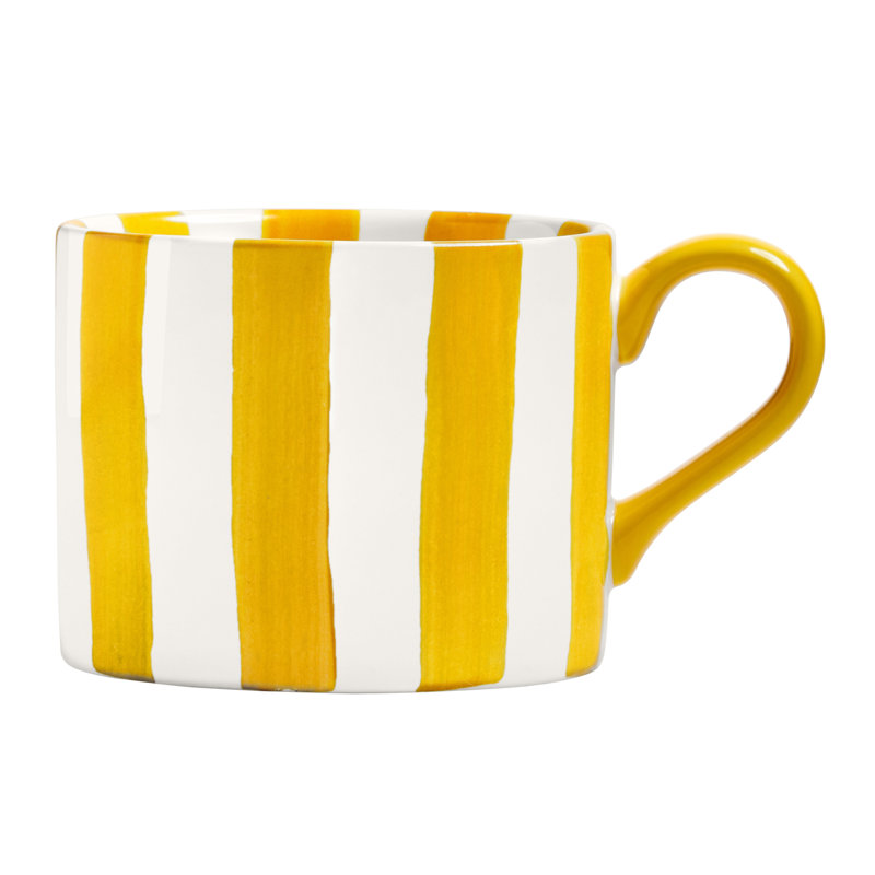 Stripes Stoneware Coffee Mug, Yellow