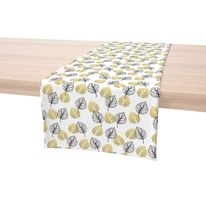 Table Runner, 100% Cotton, 16X108", Golden Leaves, 72" L x 16" W
