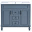 Meuble-lavabo de salle de bain moderne 36 po - bleu, finition lisse, meuble de rangement moderne et fonctionnel avec espace dissimulé-1142588564-1142588571