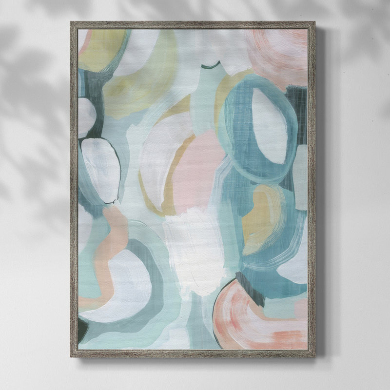 «Pastel Garden Abstraction II», reproduction encadrée - bois massif, H 30 po x l 24 po