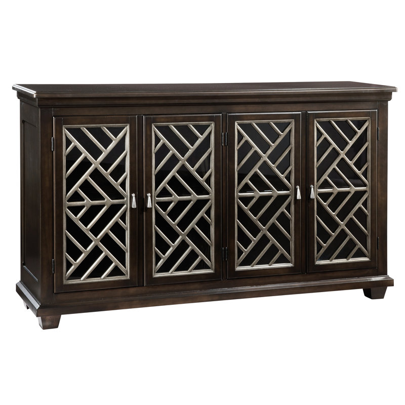 Gomes Transitional 4-Door Entertainment Console
