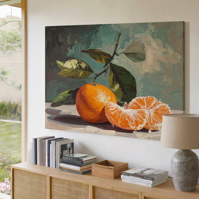 Canvas Minimalist Orange Canvasfresh Fruit Oil Painting Wall Art