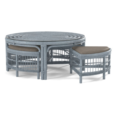 Raffles Rattan Cocktail Table with Benches