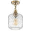 Suspension cylindrique en verre à motif diamant à 1 lumière
