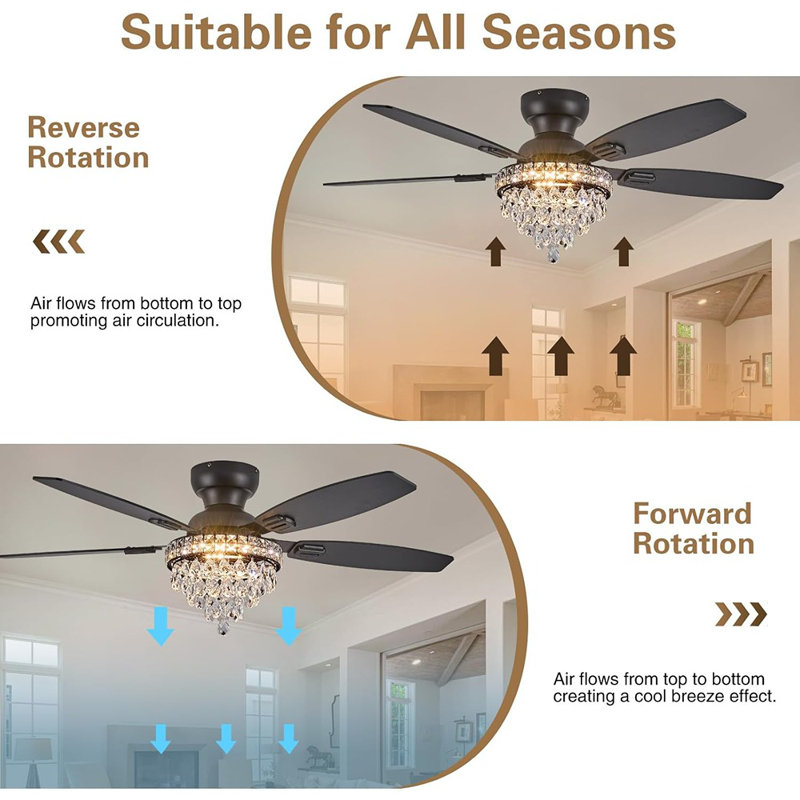 Crystal Ceiling Fan Fandelier With Lights-Ceiling Fans With Ligh...