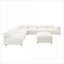 Canapés modulaires | Canapé moderne modulaire 6 pièces avec rangement pour le salon, chenille blanche neige contemporaine | Blanc | Chenille-85017984