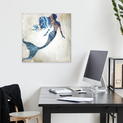 Mermaid I Abstract Whimsical Coastal Art