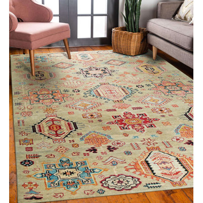 Ivory Hand Knotted Wool Classic Traditional Area Rug