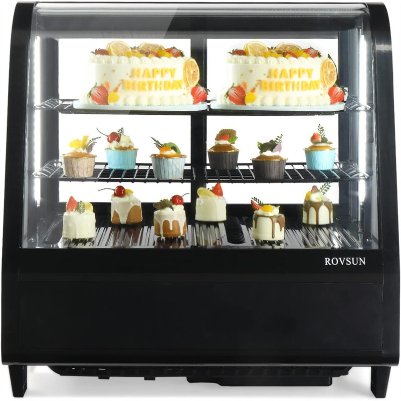 Winado 3.5 Cubic Feet Refrigerated Display Case - 26.85'', Black