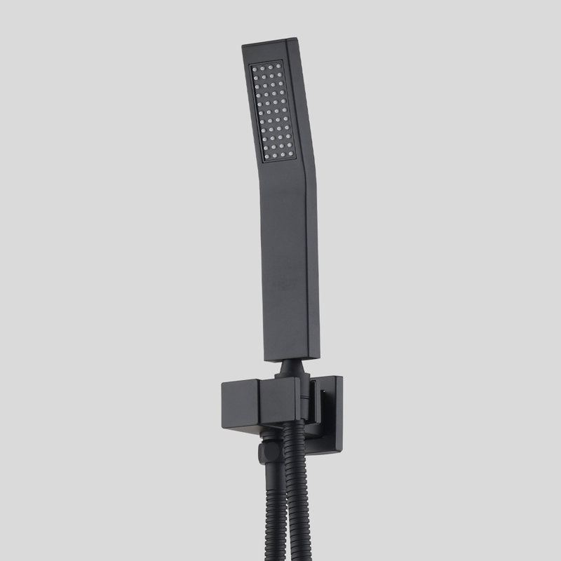 Douche de plafond noir mat - Pomme de douche et tête de 10 po pour salle de bain, Noir mat