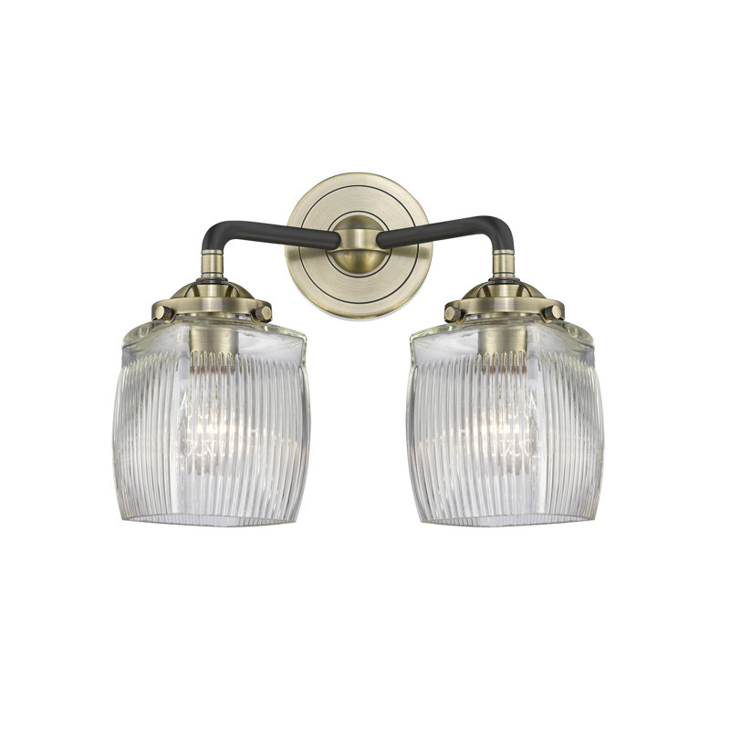 Éclairage pour meuble-lavabo 2 lumières Mireya, Laiton antique noir, DEL