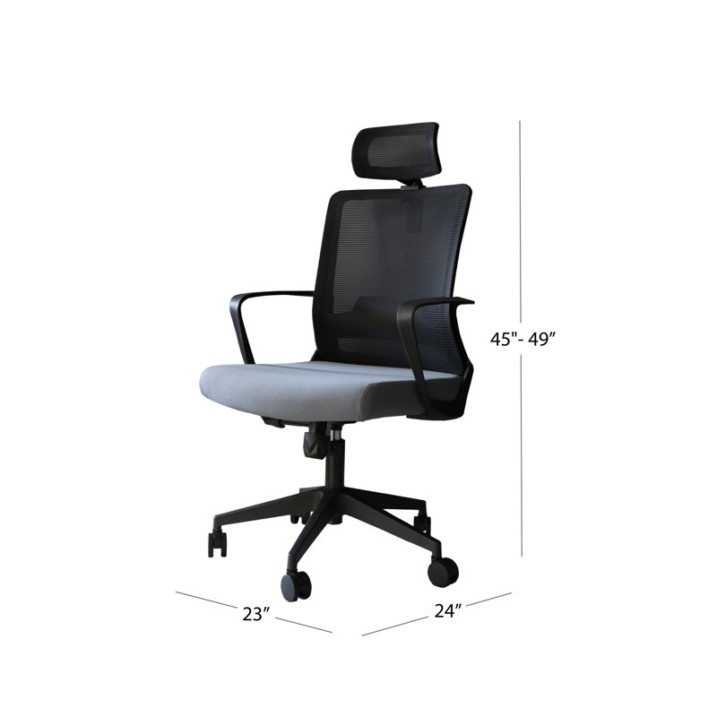 Chaise de travail Doan, Gris