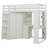 Twin Loft Bed with Desk, Large Wardrobe, Pull-Out Keyboard Tray, Charging Station & Spotlights, White-1663188769