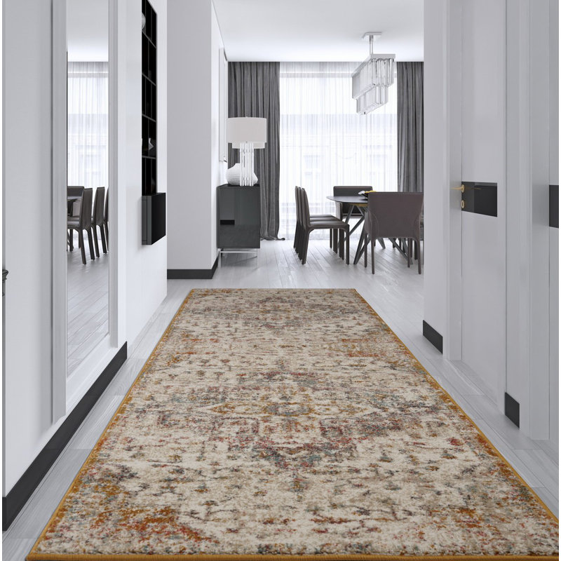 Tapis beige Ann Ann, Tapis de couloir 2 pi 7 po x 9 pi 10 po
